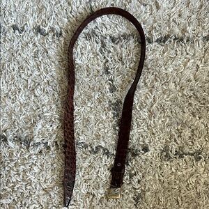 Elegant Brown Embossed Leather Belt